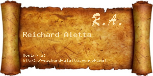 Reichard Aletta névjegykártya